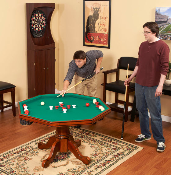 Kingston 48-in Poker Table Combo Set with 4 Arm Chairs - Oak